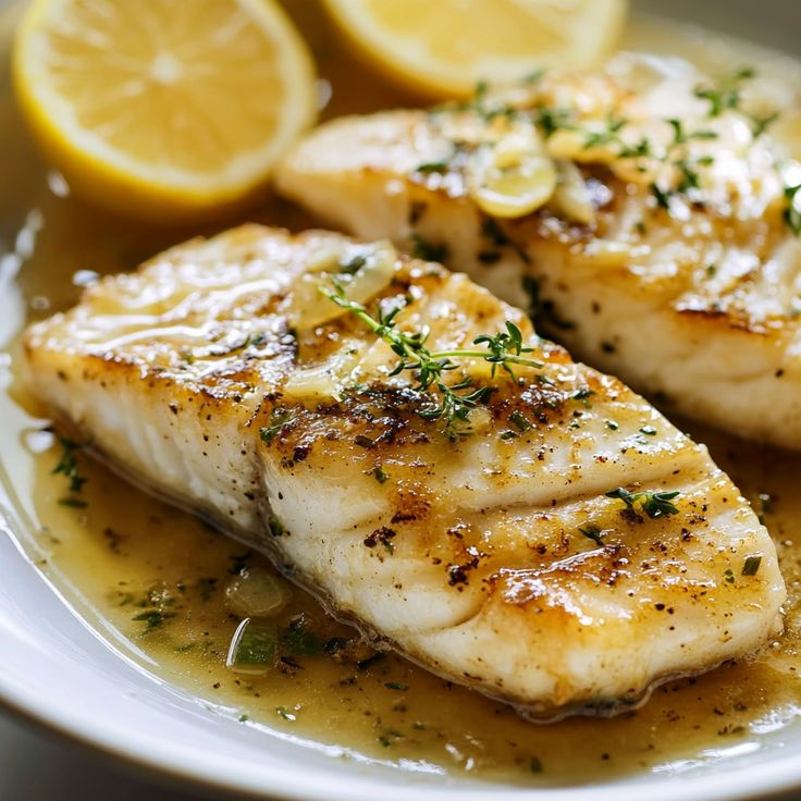 Garlic Butter Seared White Fish Recipe - Your Delicious